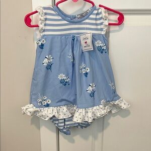 Blue Floral Kids One Piece